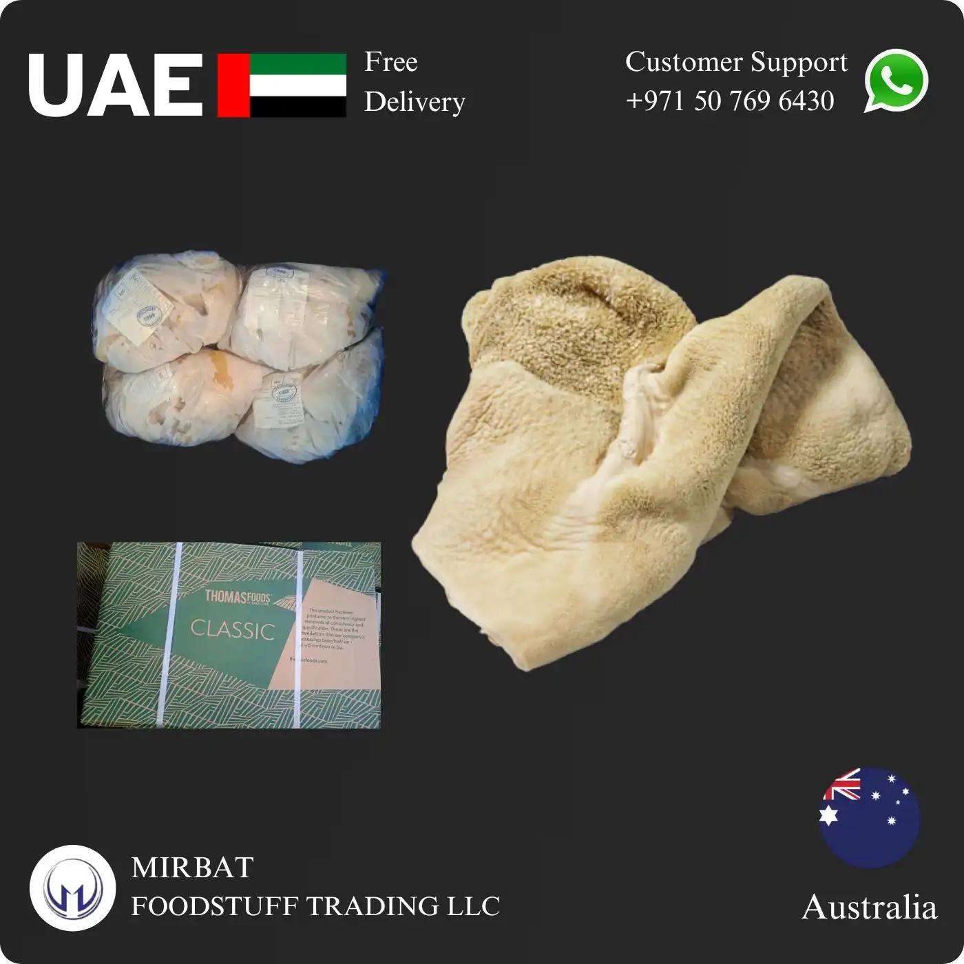 Foodstuff Supplier Frozen Beef Tripe Australia Classic Brand Supplier in UAE