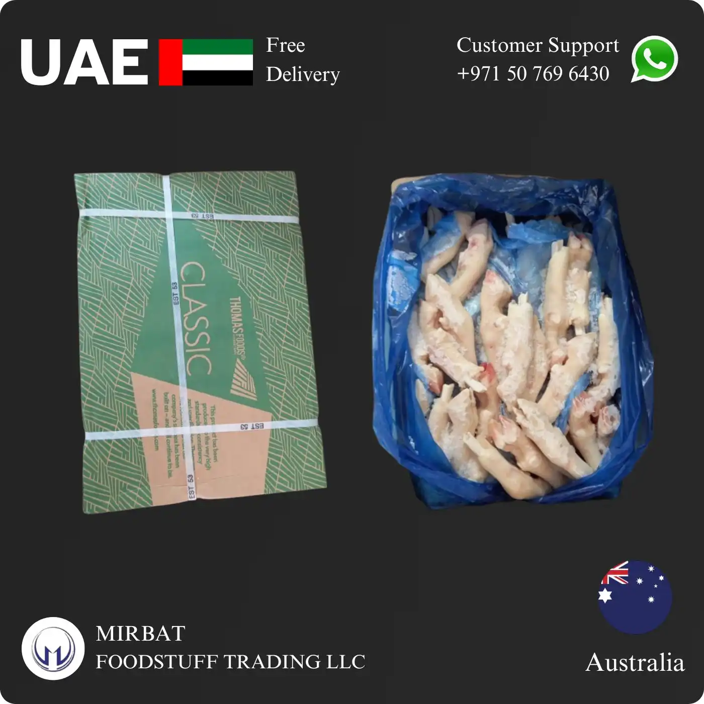 Foodstuff Supplier Frozen Sheep Feet Classic brand Australia Supplier in UAE