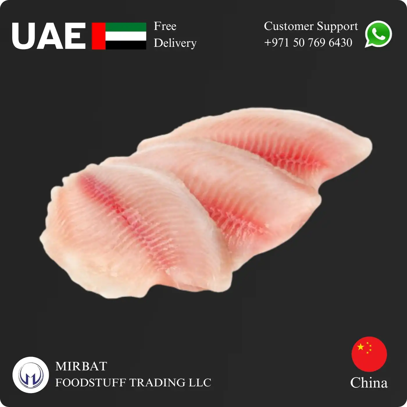 Foodstuff Supplier Frozen Tilapia Fillet Skin less 100-200g size price